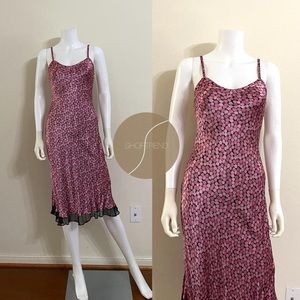 SOLD Vintage Betsey Johnson Tulip floral 100% Silk slip dress